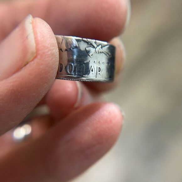 Coin Ring, Sterling Silver, 1979 Half Dollar, size 7, NEW, Handmade - Picture 3 of 7